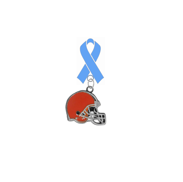 Cleveland Browns NFL Prostate Cancer Awareness / Fathers Day Light Blue Ribbon Lapel Pin