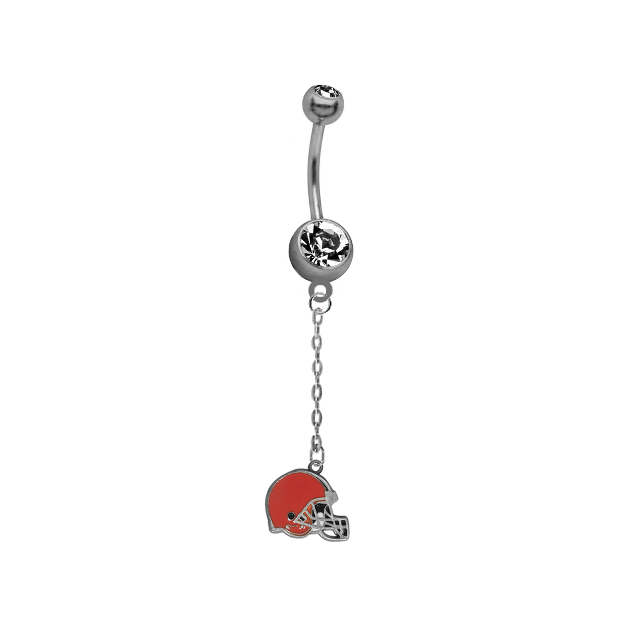 Cleveland Browns Chain NFL Football Belly Button Navel Ring