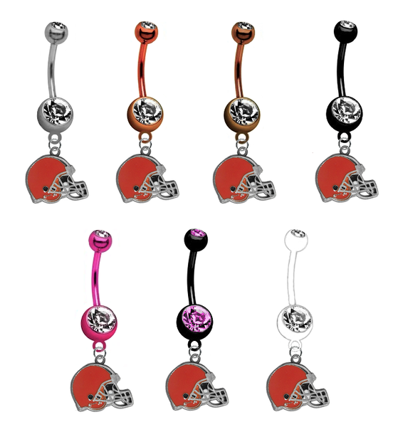 Cleveland Browns NFL Football Belly Button Navel Ring - Pick Your Color