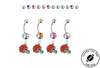 Cleveland Browns Silver Swarovski Belly Button Navel Ring - Customize Gem Colors
