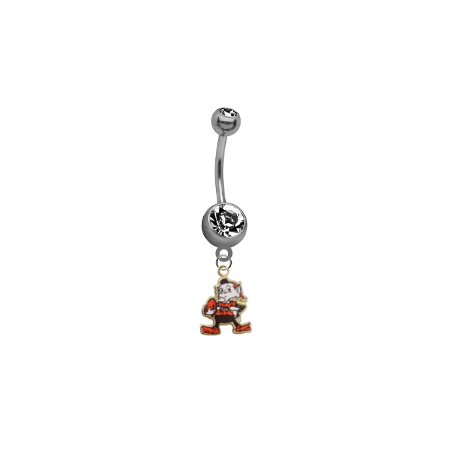 Cleveland Browns Brownie The Elf NFL Football Belly Button Navel Ring