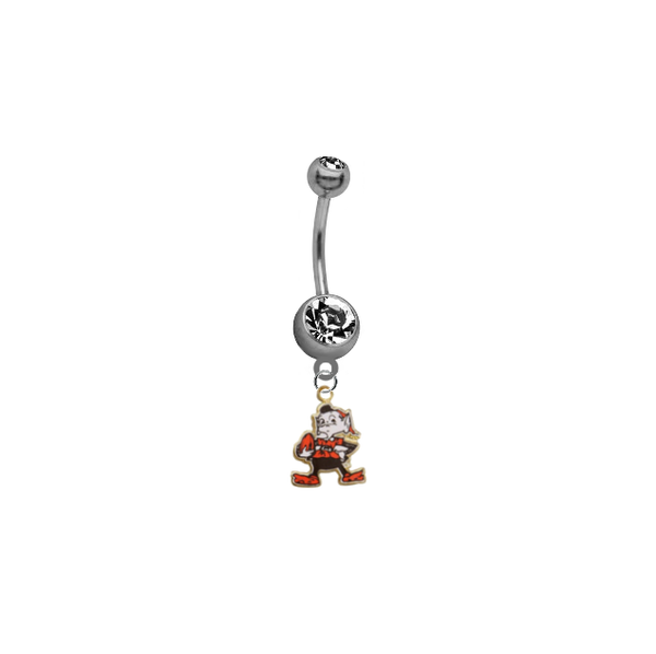 Cleveland Browns Mascot NFL Football Belly Button Navel Ring