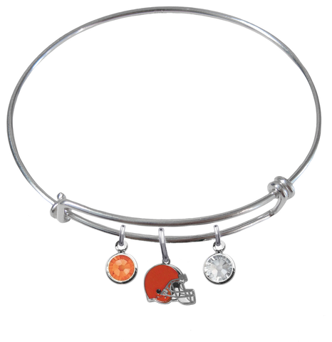 Cleveland Browns NFL Expandable Wire Bangle Charm Bracelet