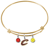 Cleveland Cavaliers Style 2 GOLD Color Edition Expandable Wire Bangle Charm Bracelet