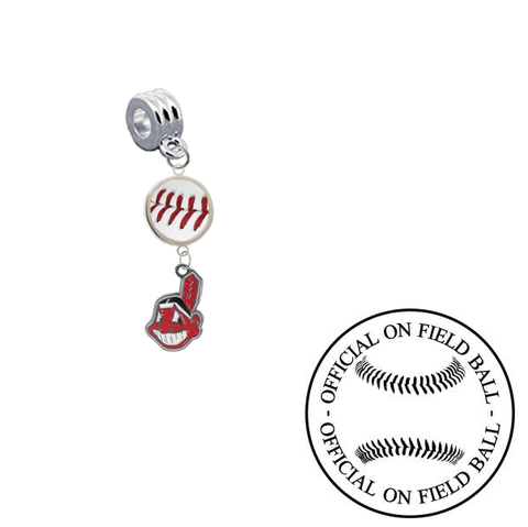 Cleveland Indians On Field Baseball Universal European Bracelet Charm (Pandora Compatible)