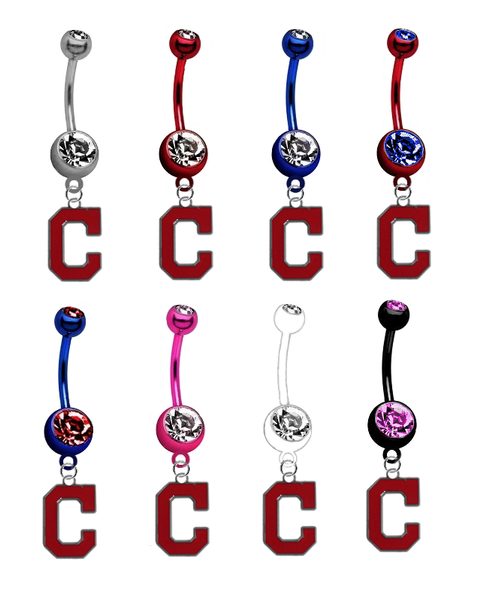 Cleveland Indians C Logo MLB Baseball Belly Button Navel Ring - Pick Your Color