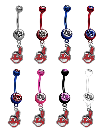 Cleveland Indians MLB Baseball Belly Button Navel Ring - Pick Your Color