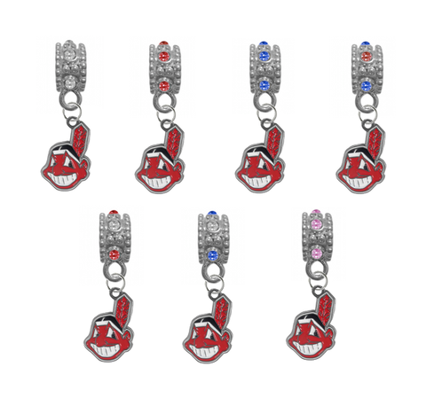 Cleveland Indians MLB Baseball Crystal Rhinestone European Bracelet Charm