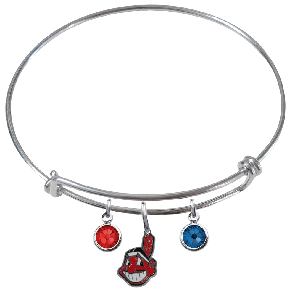 Cleveland Indians MLB Expandable Wire Bangle Charm Bracelet