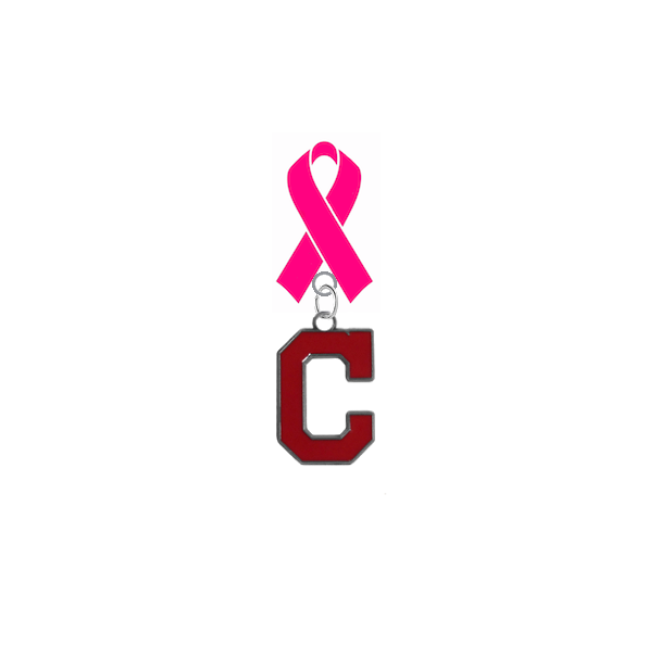 Cleveland Indians C Logo MLB Breast Cancer Awareness / Mothers Day Pink Ribbon Lapel Pin