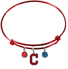 Cleveland Indians Style 2 Red MLB Expandable Wire Bangle Charm Bracelet