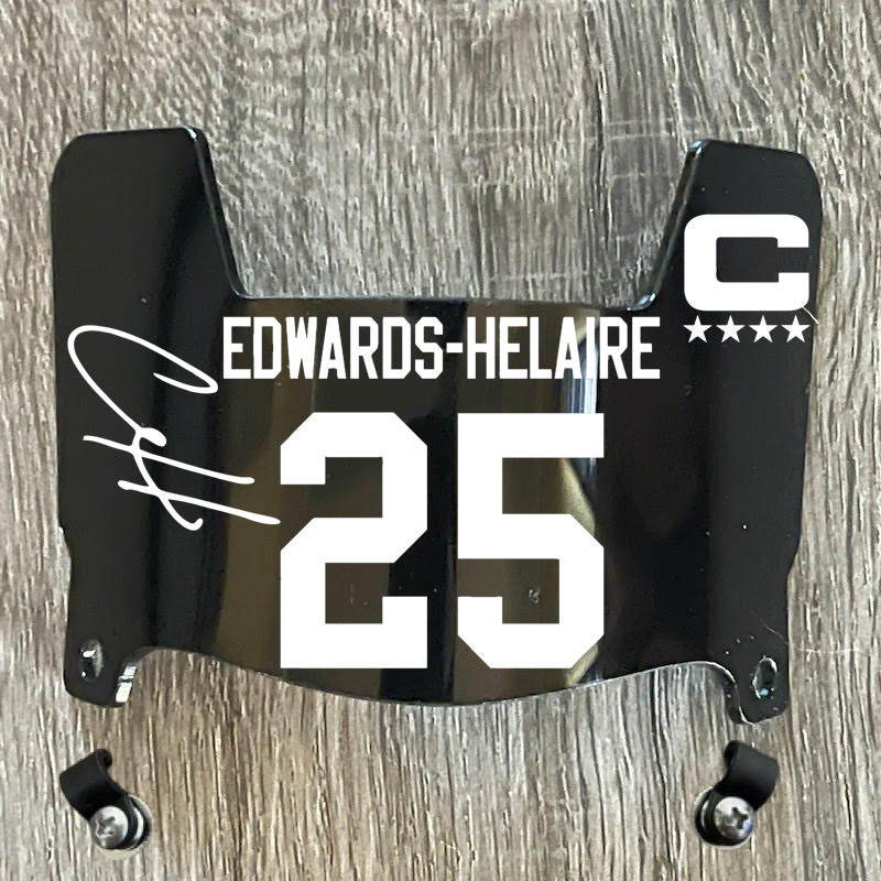 Kansas City Chiefs Clyde Edwards-Helaire Mini Football Helmet Visor Shield Black Dark Tint w/ Clips - PICK COLOR