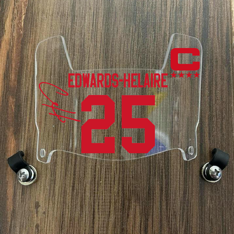 Kansas City Chiefs Clyde Edwards-Helaire Mini Football Helmet Visor Shield Clear w/ Clips - PICK COLOR