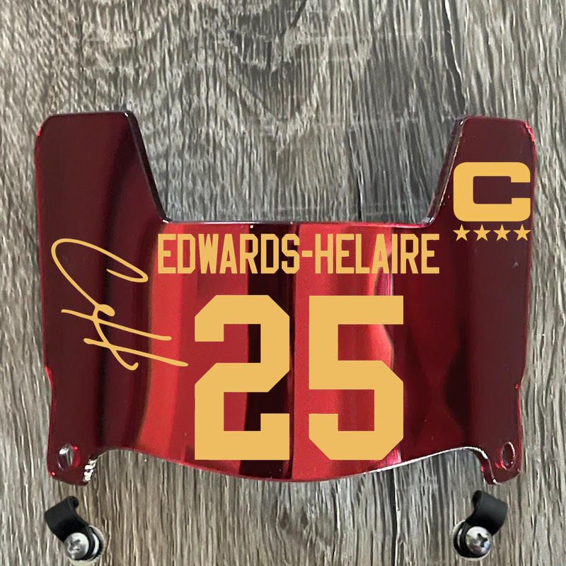 Kansas City Chiefs Clyde Edwards-Helaire Mini Football Helmet Visor Shield Red Chrome Mirror w/ Clips - PICK COLOR