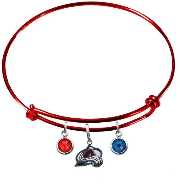 Colorado Avalanche Color Edition RED Expandable Wire Bangle Charm Bracelet