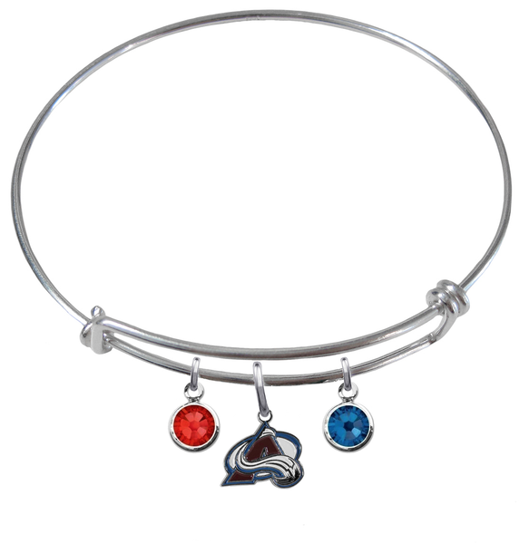 Colorado Avalanche NHL Expandable Wire Bangle Charm Bracelet