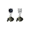 Colorado Buffaloes BLACK & CLEAR Swarovski Crystal Stud Rhinestone Earrings