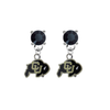 Colorado Buffaloes BLACK Swarovski Crystal Stud Rhinestone Earrings