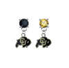 Colorado Buffaloes BLACK & GOLD Swarovski Crystal Stud Rhinestone Earrings