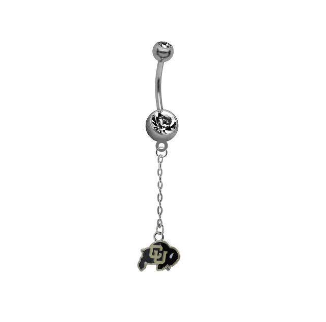 Colorado Buffaloes Dangle Chain Belly Button Navel Ring