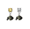 Colorado Buffaloes GOLD & CLEAR Swarovski Crystal Stud Rhinestone Earrings