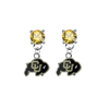 Colorado Buffaloes GOLD Swarovski Crystal Stud Rhinestone Earrings