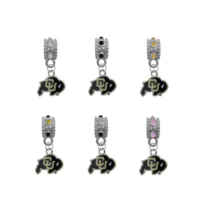 Colorado Buffaloes NCAA Crystal Rhinestone European Bracelet Charm