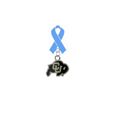 Colorado Buffaloes Prostate Cancer Awareness / Fathers Day Light Blue Ribbon Lapel Pin