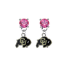Colorado Buffaloes PINK Swarovski Crystal Stud Rhinestone Earrings