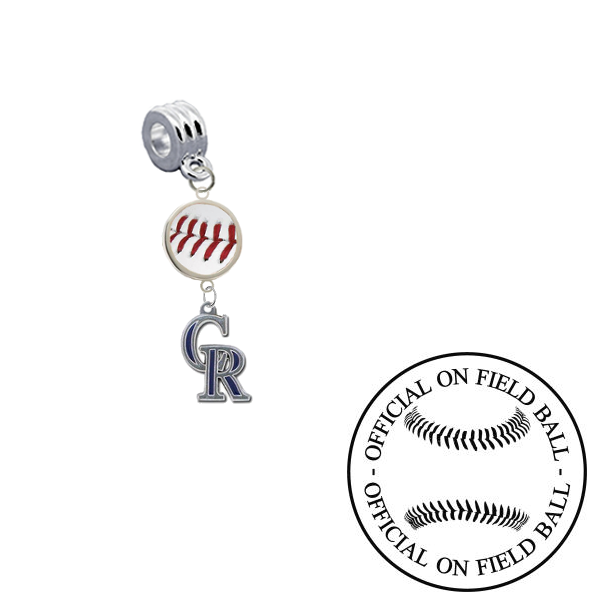 Colorado Rockies On Field Baseball Universal European Bracelet Charm (Pandora Compatible)