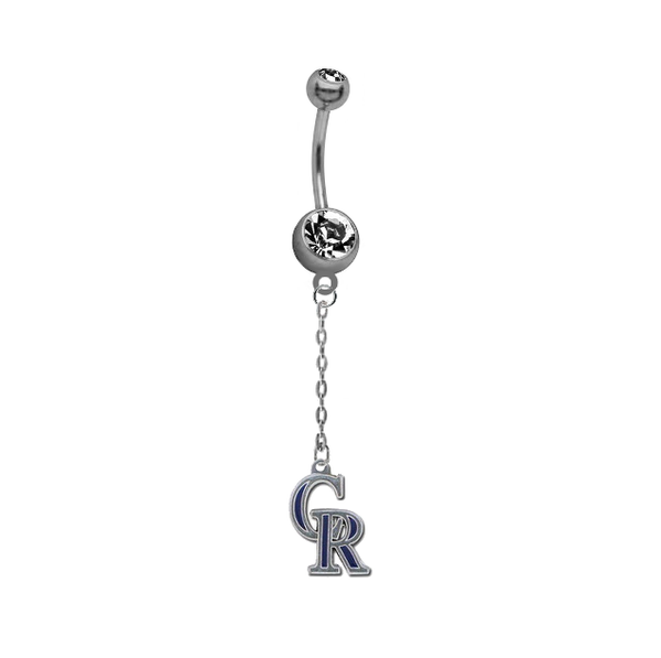 Colorado Rockies Dangle Chain Belly Button Navel Ring