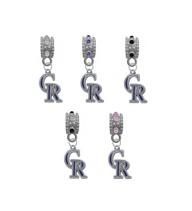 Colorado Rockies MLB Baseball Crystal Rhinestone European Bracelet Charm