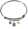 Colorado State Rams Black Expandable Wire Bangle Charm Bracelet