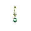 Colorado State Rams GOLD College Belly Button Navel Ring