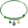 Colorado State Rams Green Expandable Wire Bangle Charm Bracelet
