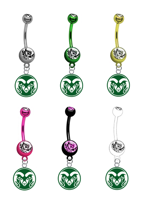 Colorado State Rams NCAA College Belly Button Navel Ring - Pick Your Color