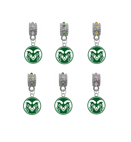 Colorado State Rams NCAA Crystal Rhinestone European Bracelet Charm