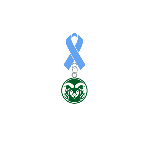 Colorado State Rams Prostate Cancer Awareness / Fathers Day Light Blue Ribbon Lapel Pin