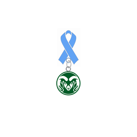 Colorado State Rams Prostate Cancer Awareness / Fathers Day Light Blue Ribbon Lapel Pin