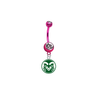 Colorado State Rams PINK College Belly Button Navel Ring