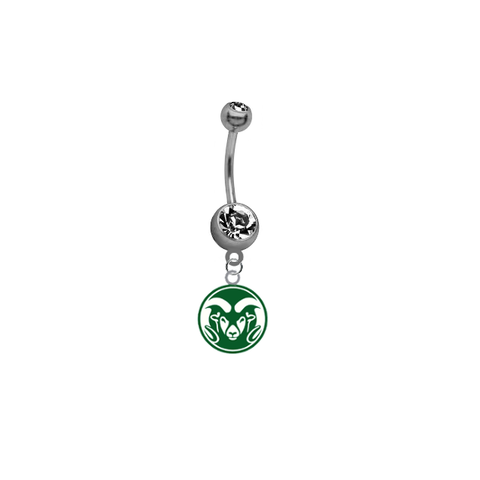 Colorado State Rams SILVER College Belly Button Navel Ring