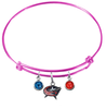 Columbus Blue Jackets Color Edition PINK Expandable Wire Bangle Charm Bracelet