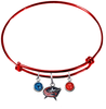 Columbus Blue Jackets Color Edition RED Expandable Wire Bangle Charm Bracelet