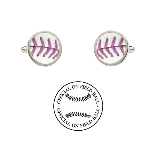 Cincinnati Reds Authentic Rawlings On Field Baseball Pink Cancer Mothers Day Game Ball Cufflinks