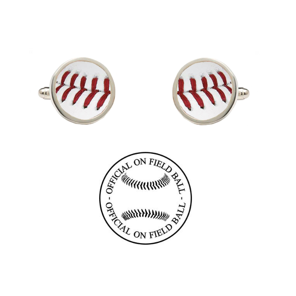St Louis Cardinals Authentic Rawlings On Field Baseball Game Ball Cufflinks