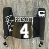 Dallas Cowboys Dak Prescott Mini Football Helmet Visor Shield Black Dark Tint w/ Clips
