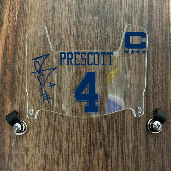Dallas Cowboys Dak Prescott Mini Football Helmet Visor Shield Clear w/ Clips