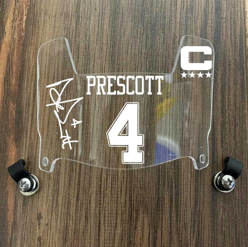 Dallas Cowboys Dak Prescott Mini Football Helmet Visor Shield Clear w/ Clips