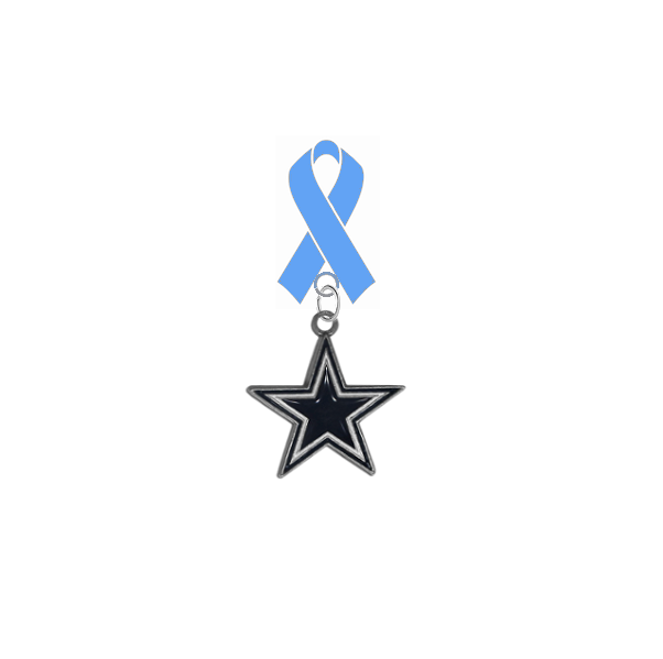 Dallas Cowboys NFL Prostate Cancer Awareness / Fathers Day Light Blue Ribbon Lapel Pin