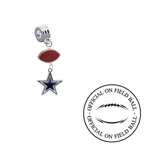 Dallas Cowboys On Field Football Universal European Bracelet Charm (Pandora Compatible)